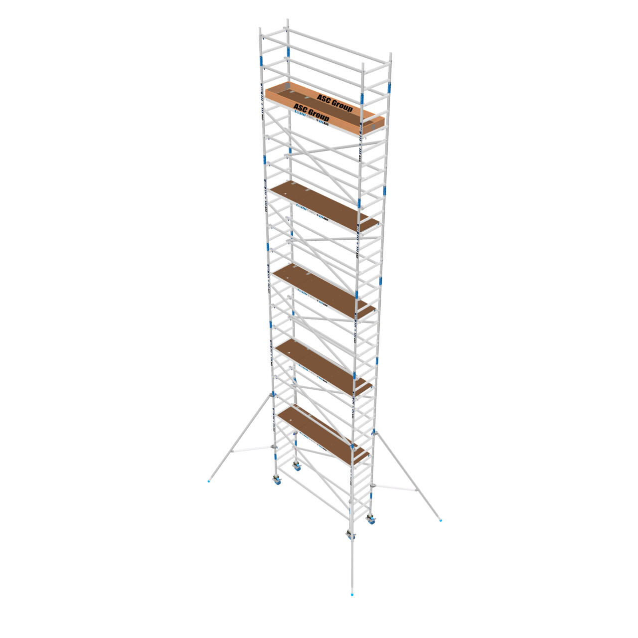 ASC 75er-Rahmen, 315 cm Plattform, mit Streben, Holz, Profi-Rollgerüst