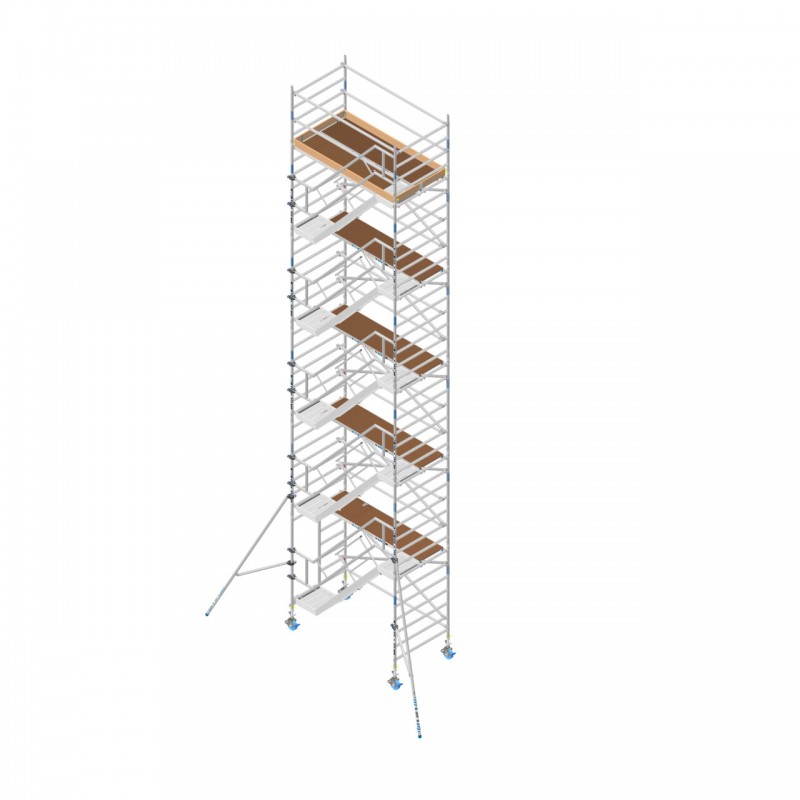 ASC Treppengerüst Deluxe, 260 cm, 135er Rahmen, Treppengeländer doppelseitig innen und außen, Zugang seitlich