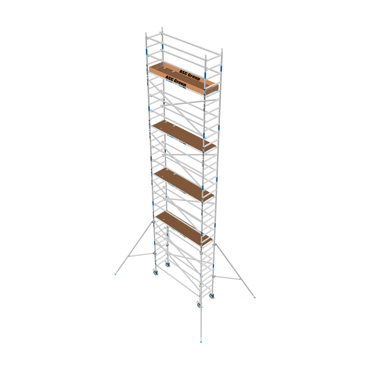 ASC 75er-Rahmen, 260 cm Plattform, mit Streben, Holz, Profi-Rollgerüst