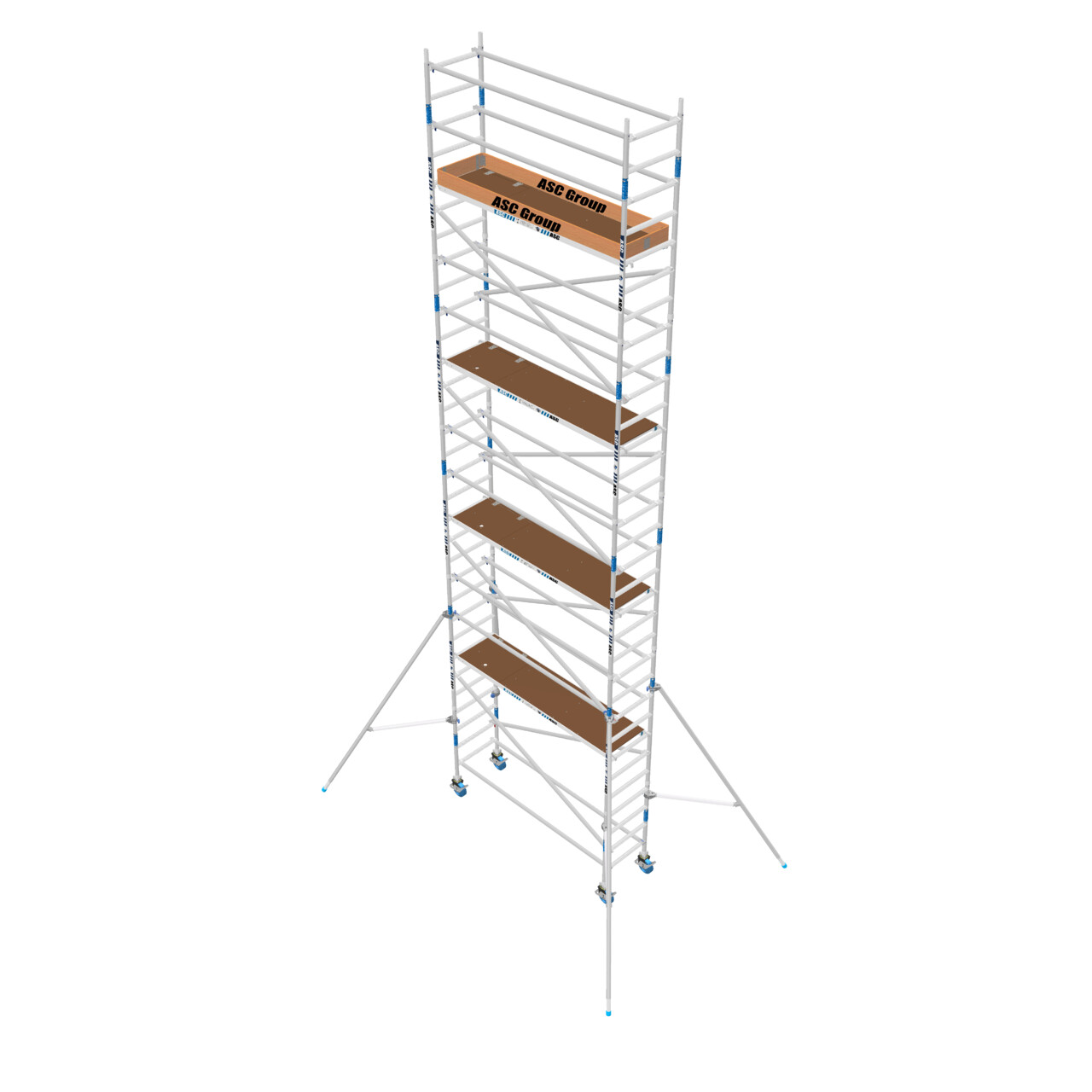 ASC 75er-Rahmen, 315 cm Plattform, mit Streben, Holz, Profi-Rollgerüst