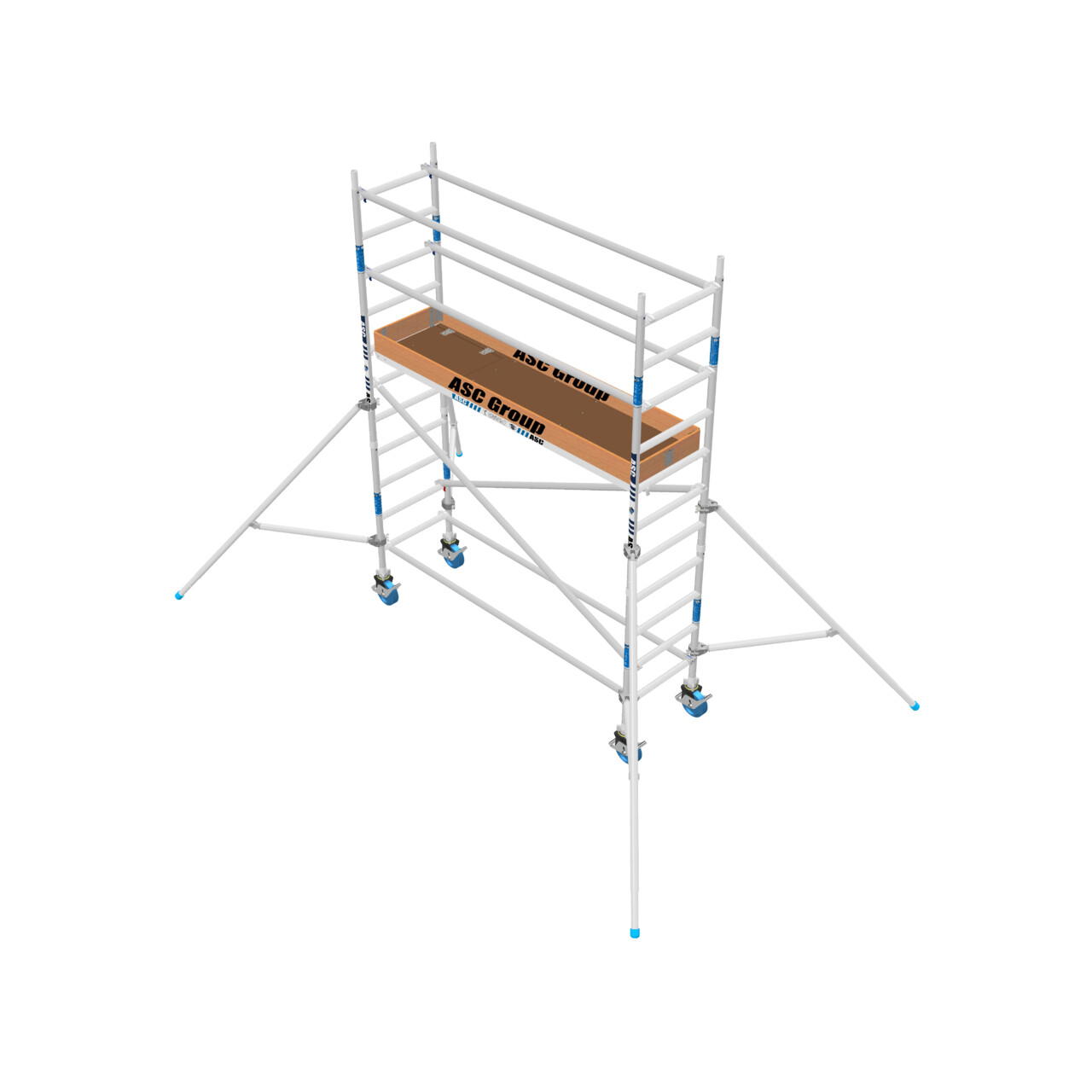 ASC 75er-Rahmen, 260 cm, mit Streben, Fiber-Deck Plattform, Profi-Rollgerüst