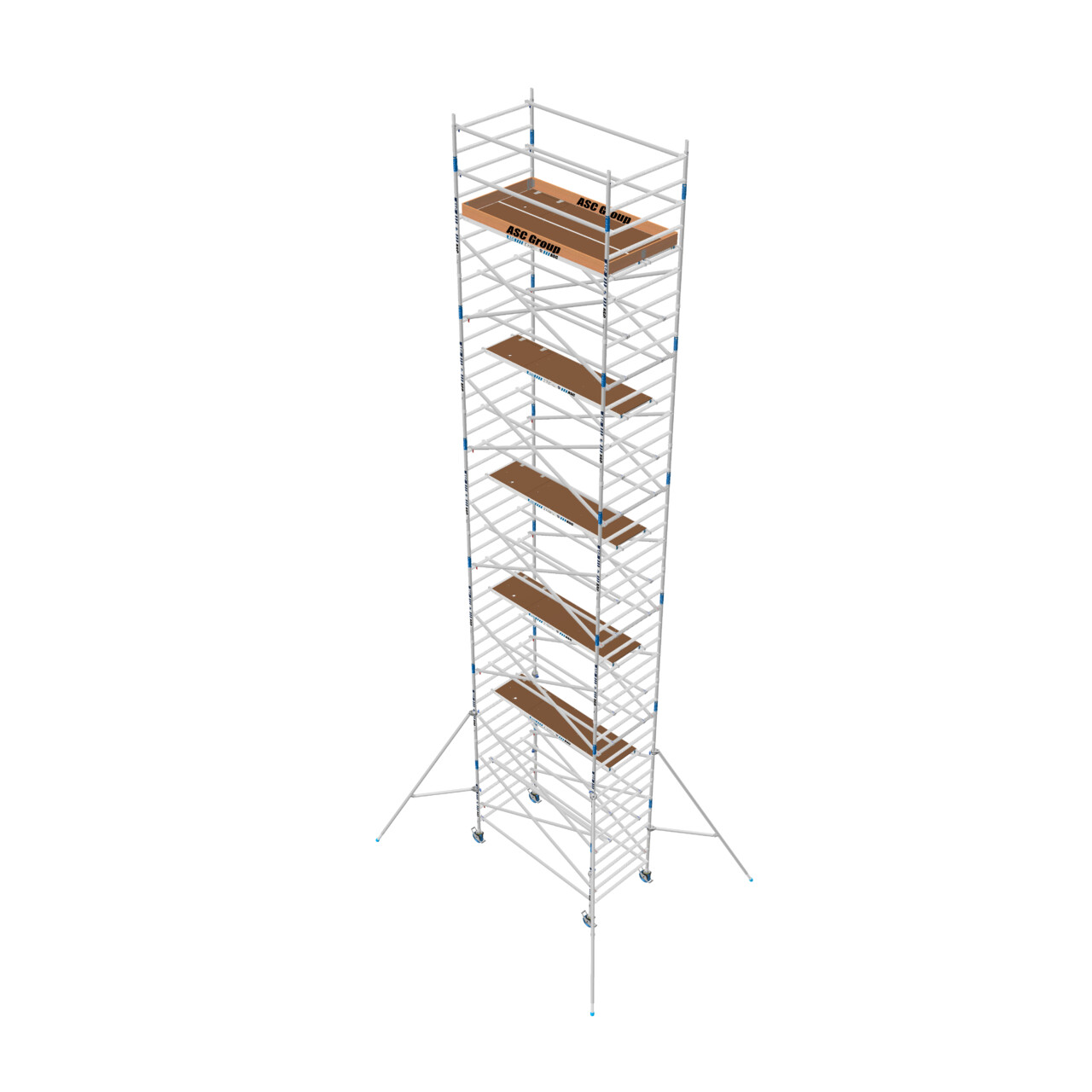 ASC 135er-Rahmen, 315 cm Plattform, mit Streben, Holz, Profi-Rollgerüst