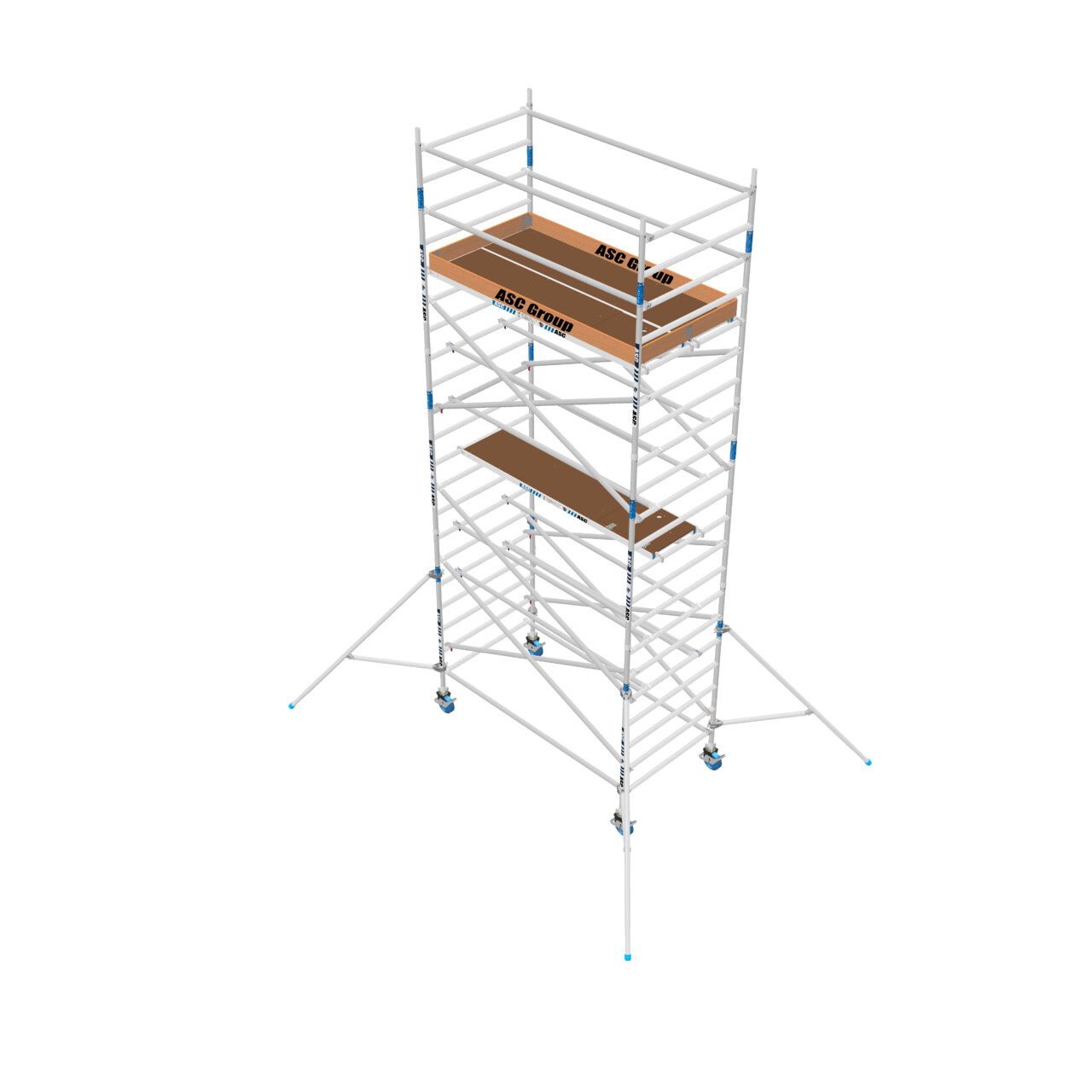 ASC 135er-Rahmen, 200 cm, mit Streben, Fiber-Deck Plattform, Profi-Rollgerüst