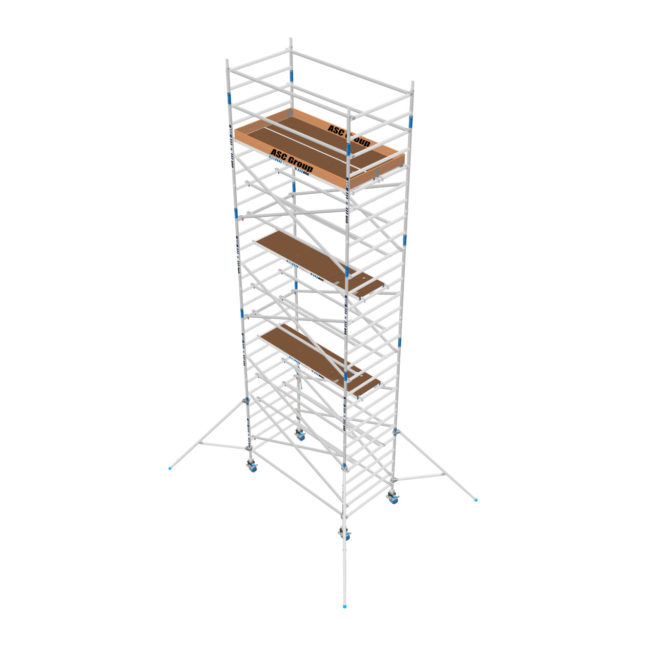 ASC 135er Rahmen, 200 cm Plattform, mit Streben, Holz, Profi-Rollgerüst