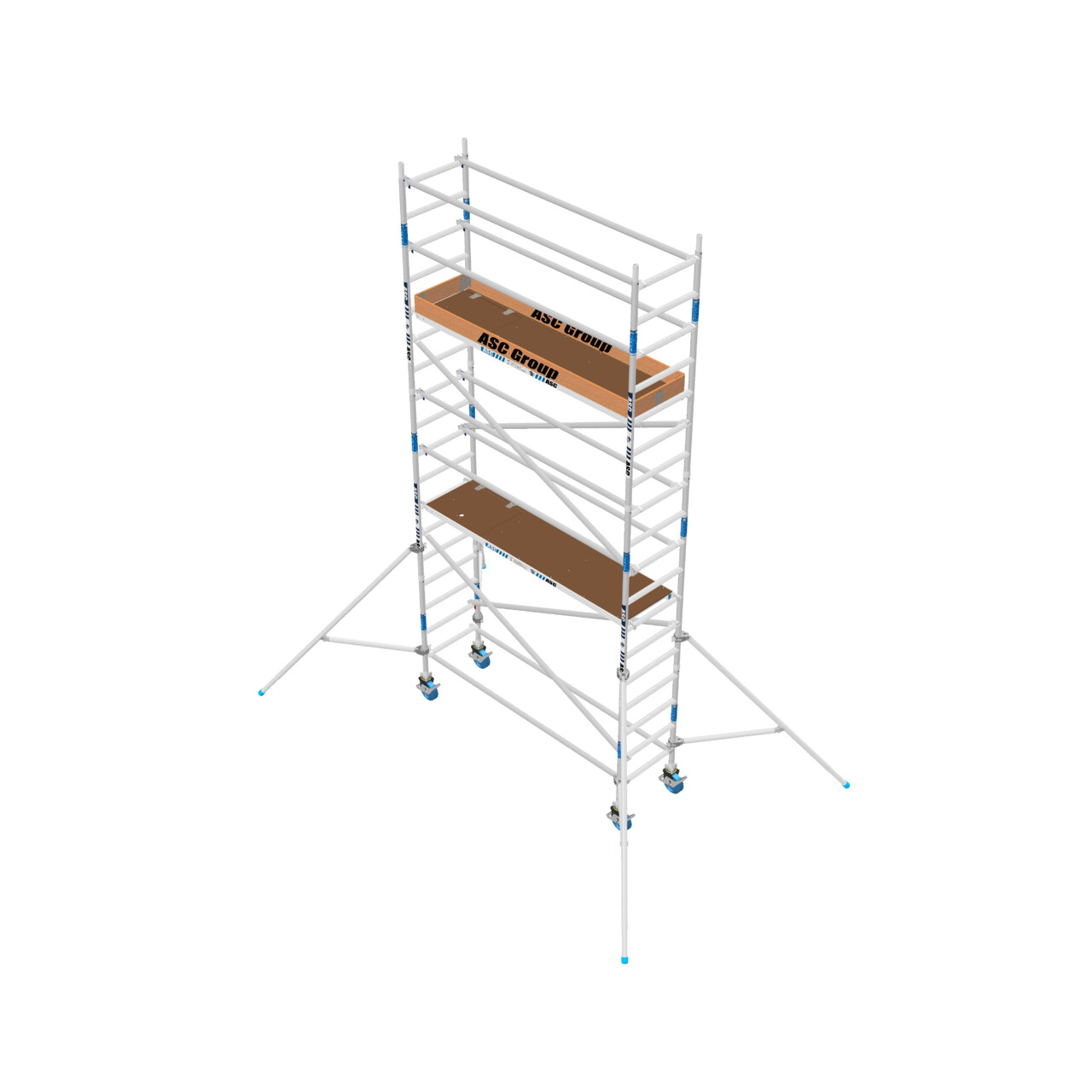 ASC 75er-Rahmen, 315 cm Plattform, mit Streben, Holz, Profi-Rollgerüst