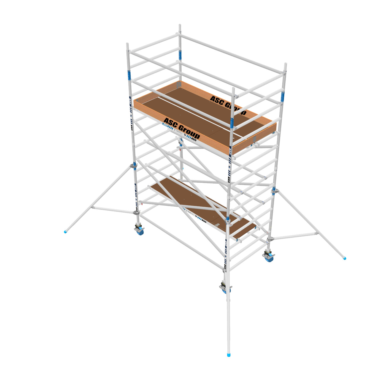 ASC 135er-Rahmen, 200 cm, mit Streben, Fiber-Deck Plattform, Profi-Rollgerüst