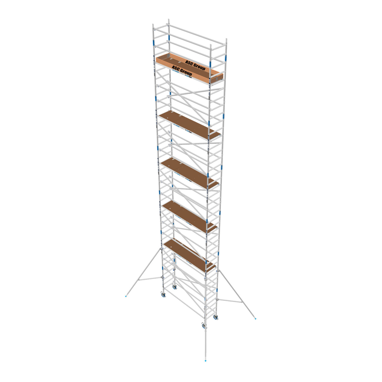 ASC 75er-Rahmen, 315 cm Plattform, mit Streben, Holz, Profi-Rollgerüst